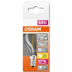 Luminaires Osram OSRAM LED Retrofit E14 2,8 Watt 2700 Kelvin 250 lumen