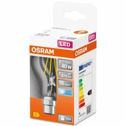 Luminaires Osram OSRAM LED Retrofit LED B22d 4 Watt 4000 Kelvin 470 Lumen