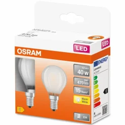 Luminaires Osram OSRAM LED Retrofit Lot de 2 E14 4 watt 2700 Kelvin 470 lumen