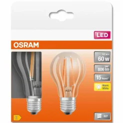 Luminaires Osram OSRAM LED Retrofit Lot de 2 E27 6,5 Watt 2700 Kelvin 806 Lumen
