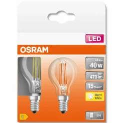 Luminaires Osram OSRAM LED Retrofit Lot de 2 E14 4 watt 2700 Kelvin 470 lumen