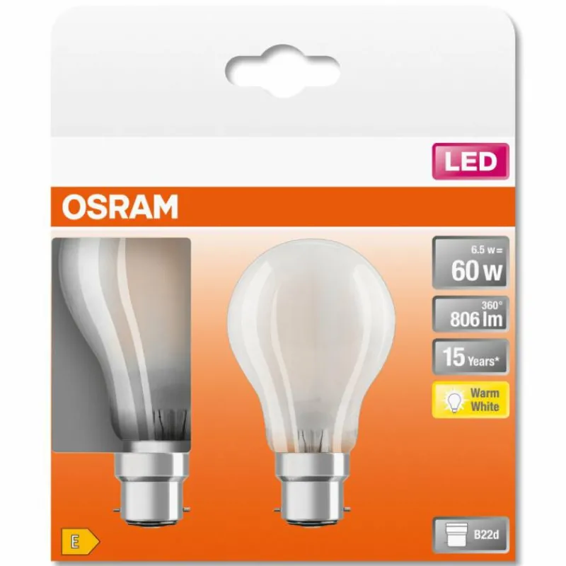 Luminaires Osram OSRAM LED Retrofit Lot de 2 E27 4 watt 2700 Kelvin 420 lumen