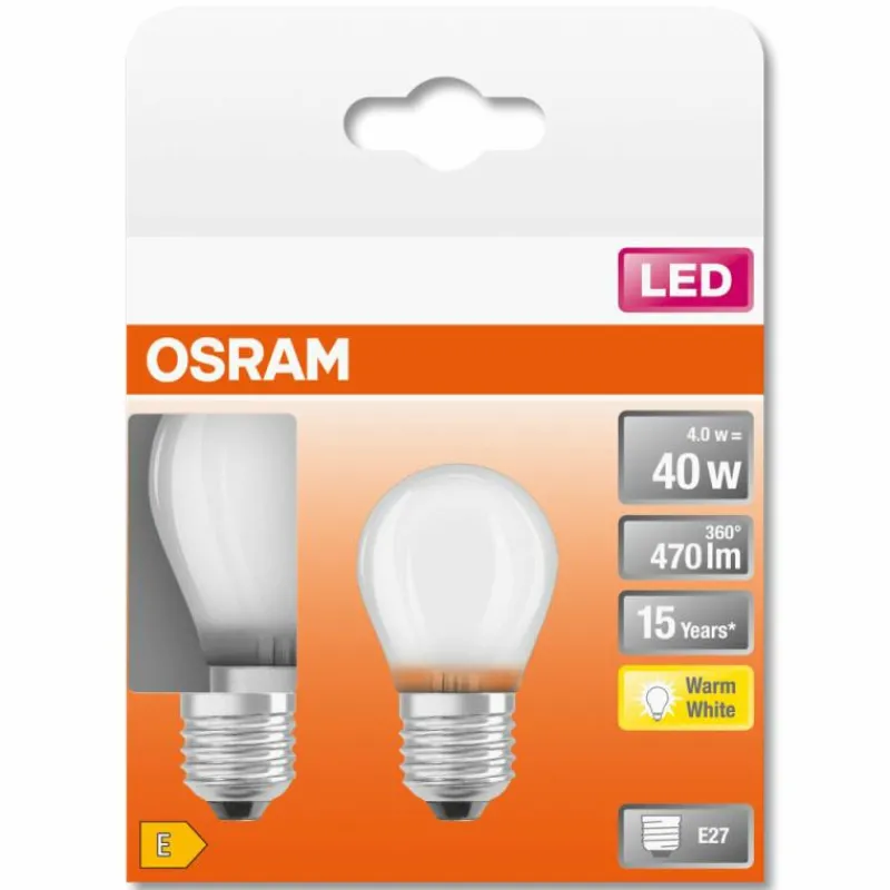 Luminaires Osram OSRAM LED Retrofit Lot de 2 E27 4 watt 2700 Kelvin 470 lumen