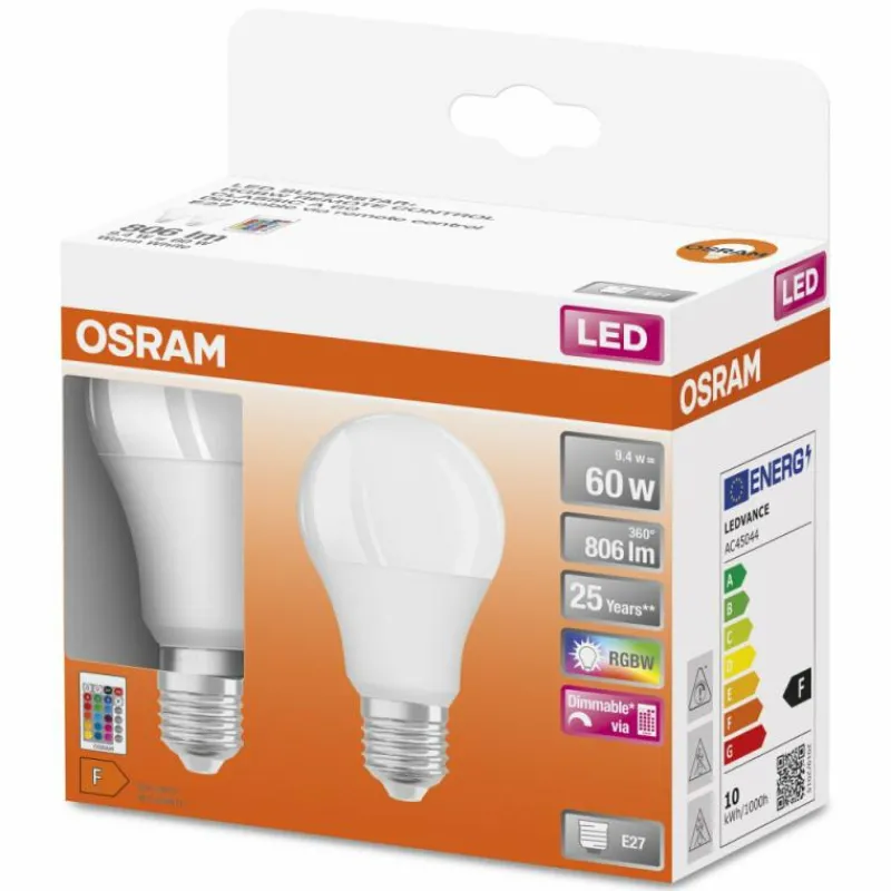 Luminaires Osram OSRAM LED Retrofit Lot de 2 E27 9,4 Watt 2700 Kelvin 806 Lumen