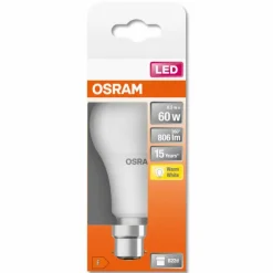 Luminaires Osram OSRAM LED STAR B22d 8,5 Watt 2700 Kelvin 806 Lumen