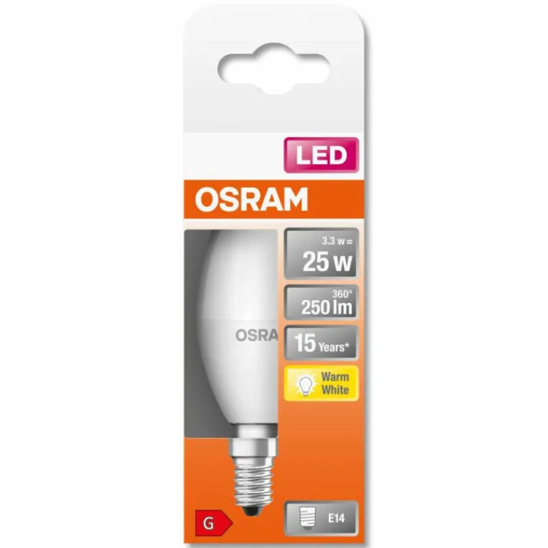 Luminaires Osram OSRAM LED STAR E14 3,3 Watt 2700 Kelvin 250 lumen