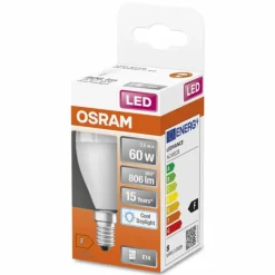 Luminaires Osram OSRAM LED Star E14 7,5 Watt 6500 Kelvin 806 Lumen