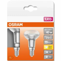 Luminaires Osram OSRAM LED STAR Lot de 2 E14 2,6 Watt 2700 Kelvin 210 lumen