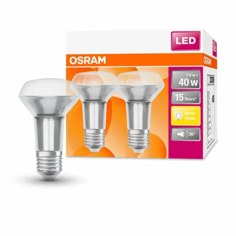 Luminaires Osram OSRAM LED STAR Lot de 2 E27 2,6 watt 2700 Kelvin 210 lumen