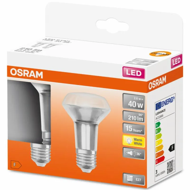 Luminaires Osram OSRAM LED STAR Lot de 2 E27 2,6 watt 2700 Kelvin 210 lumen