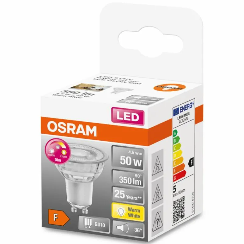Luminaires Osram OSRAM LED SUPERSTAR GU10 4,5 watt 2700 kelvin 350 lumen