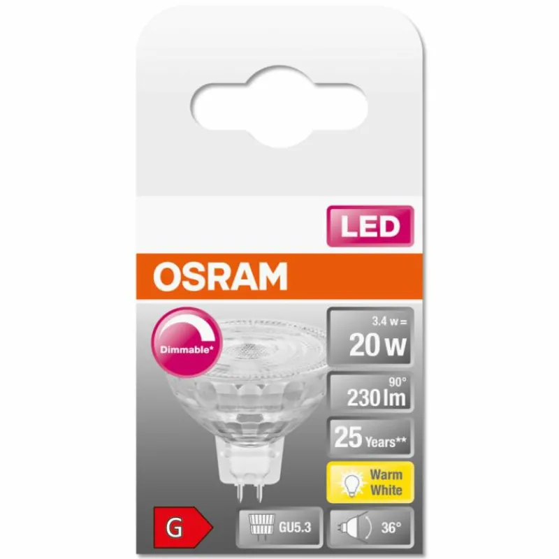 Luminaires Osram OSRAM LED Superstar GU5.3 3,4 Watt 2700 kelvin 230 Lumen
