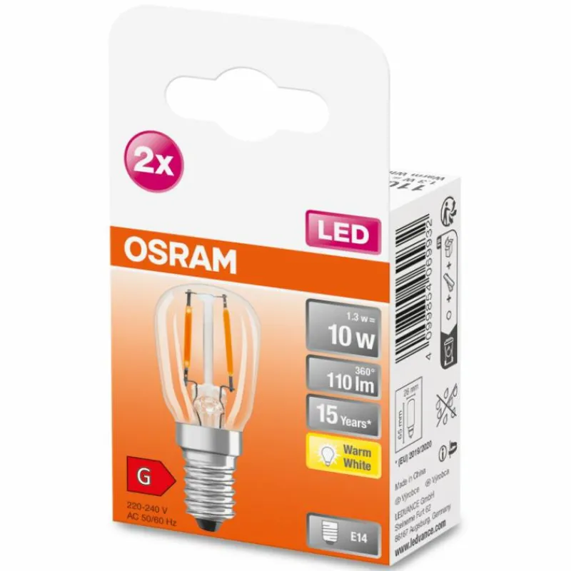 Luminaires Osram OSRAM Lot de 2 LED Special E14 1,3 Watt 2700 Kelvin 110 Lumen