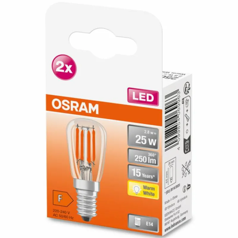 Luminaires Osram OSRAM Lot de 2 LED Special E14 2,8 Watt 2700 Kelvin 250 Lumen