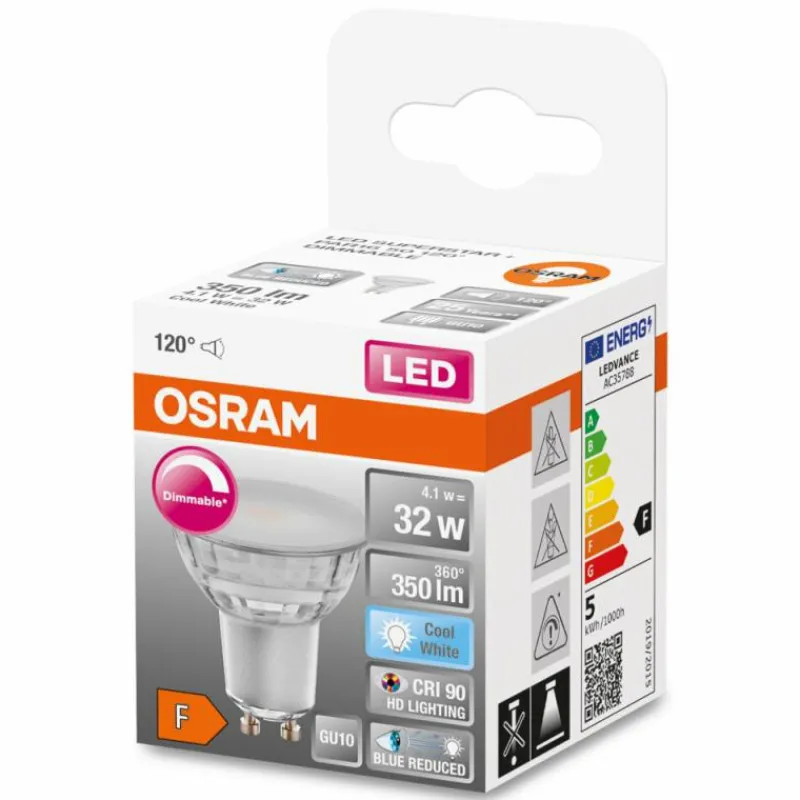 Luminaires Osram OSRAM SUPERSTAR PLUS LED GU10 4,1 watt 4000 kelvin 350 lumen
