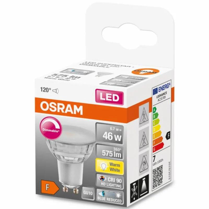 Luminaires Osram OSRAM SUPERSTAR PLUS LED GU10 6,7 watt 2700 kelvin 575 lumen