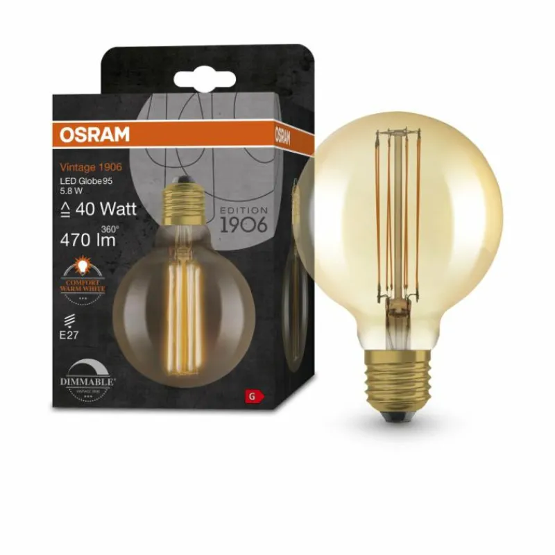 Luminaires Osram OSRAM Vintage 1906® LED E27 5,8 watt 2200 kelvin 470 lumen