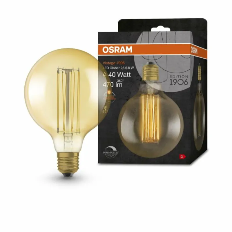 Luminaires Osram OSRAM Vintage 1906® LED E27 5,8 watt 2200 kelvin 470 lumen