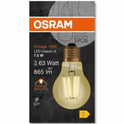 Luminaires Osram OSRAM Vintage 1906® LED E27 7,5 Watt 2400 Kelvin 865 Lumen