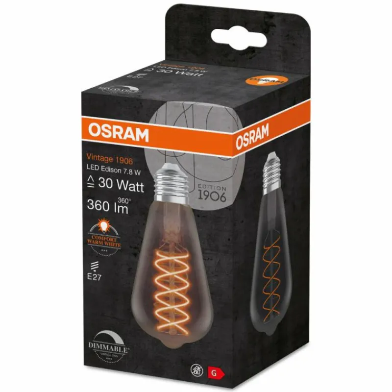 Luminaires Osram OSRAM Vintage 1906® LED E27 7,8 Watt 1800 Kelvin 360 lumen