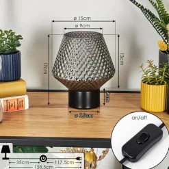 hofstein Paderne Lampe à poser Noir, 1 lumière