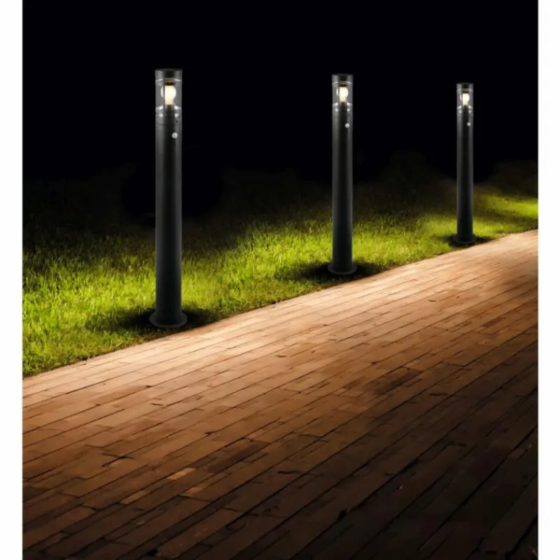 Luminaires Reality PALOMA Lampadaire d'extérieur Anthracite, 1 lumière, Détecteur de mouvement