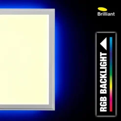 Luminaires Brilliant Panneau Brilliant Alissa LED Argenté, 1 lumière, Télécommandes, Changeur de couleurs* Éclairage Led