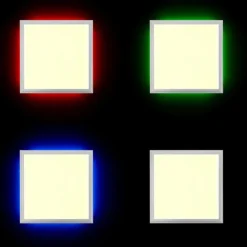 Luminaires Brilliant Panneau Brilliant Alissa LED Argenté, 1 lumière, Télécommandes, Changeur de couleurs* Éclairage Led