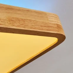 Lampes En Bois-hofstein Panneau LED Batamoto Bois clair, Blanc, 2 lumières, Télécommandes, Changeur de couleurs