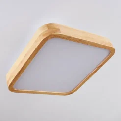 Lampes En Bois-hofstein Panneau LED Batamoto Bois clair, Blanc, 2 lumières, Télécommandes, Changeur de couleurs
