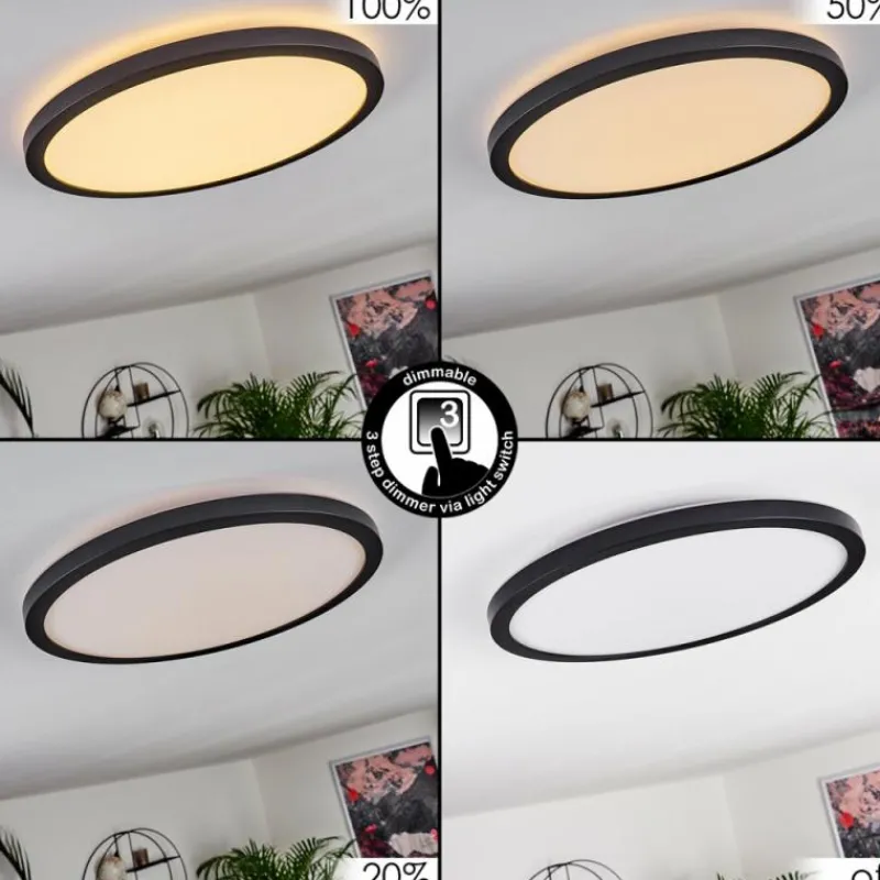 hofstein Panneau LED Boyero Noir, 1 lumière* Éclairage Led