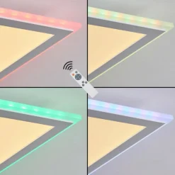 hofstein Panneau LED Mota Blanc, 1 lumière, Télécommandes, Changeur de couleurs