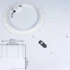hofstein Panneau LED Sani Blanc, 1 lumière, Télécommandes