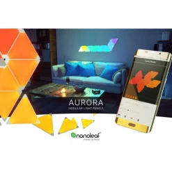 Luminaires nanoleaf Panneau mural Nanoleaf - Pack de 3 LED Blanc, 1 lumière, Télécommandes, Changeur de couleurs