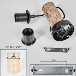 Lampes Vintages & Rétros-hofstein Parane Applique murale, Spot mural Écru, Noir, 1 lumière