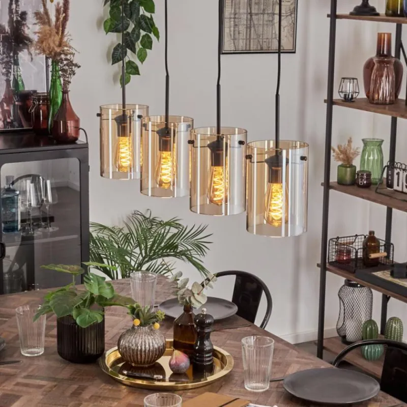 hofstein Parane Suspension Ambre, 4 lumières