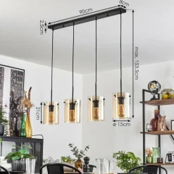 hofstein Parane Suspension Ambre, 4 lumières