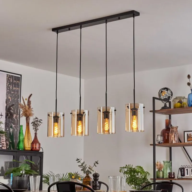 hofstein Parane Suspension Ambre, 4 lumières