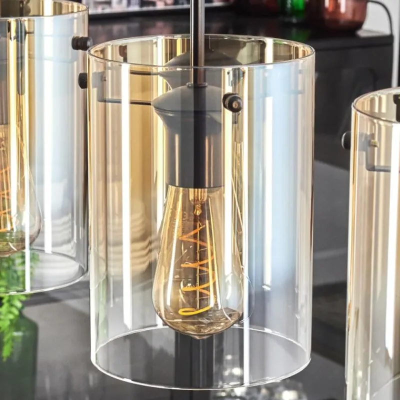 hofstein Parane Suspension Ambre, Clair, 4 lumières