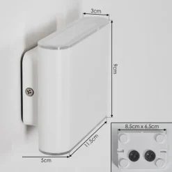 hofstein Paranhas Lampe murale d´extérieur, Luminaire de salle de bain, Luminaire Up & Down, Applique murale Blanc, 1 lumière