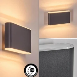 hofstein Paranhas Lampe murale d´extérieur, Luminaire de salle de bain, Luminaire Up & Down, Applique murale Anthracite, 1 lumière