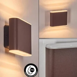 hofstein Paranhas Lampe murale d´extérieur, Luminaire de salle de bain, Luminaire Up & Down, Applique murale Rouille, 1 lumière