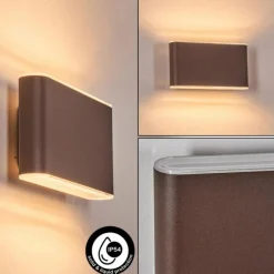 hofstein Paranhas Lampe murale d´extérieur, Luminaire de salle de bain, Luminaire Up & Down, Applique murale Rouille, 1 lumière