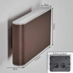 hofstein Paranhas Lampe murale d´extérieur, Luminaire de salle de bain, Luminaire Up & Down, Applique murale Rouille, 1 lumière