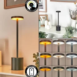 hofstein Parel Lampe de bureau, Lampe à poser LED Noir, 1 lumière