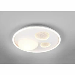 Luminaires Trio Pebble Plafonnier LED Blanc, 1 lumière, Télécommandes* Éclairage Led
