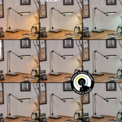 hofstein Pedreiras Lampe de bureau, Lampe à poser, Liseuse LED Noir, Argenté, 1 lumière