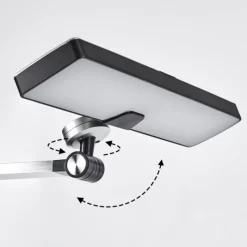 hofstein Pedreiras Lampe de bureau, Lampe à poser, Liseuse LED Noir, Argenté, 1 lumière