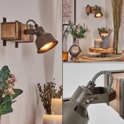 Lampes Industrielles-hofstein Pehefito Applique murale, Spot mural Gris, Écru, 1 lumière