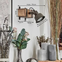 Lampes Industrielles-hofstein Pehefito Applique murale, Spot mural Gris, Écru, 1 lumière